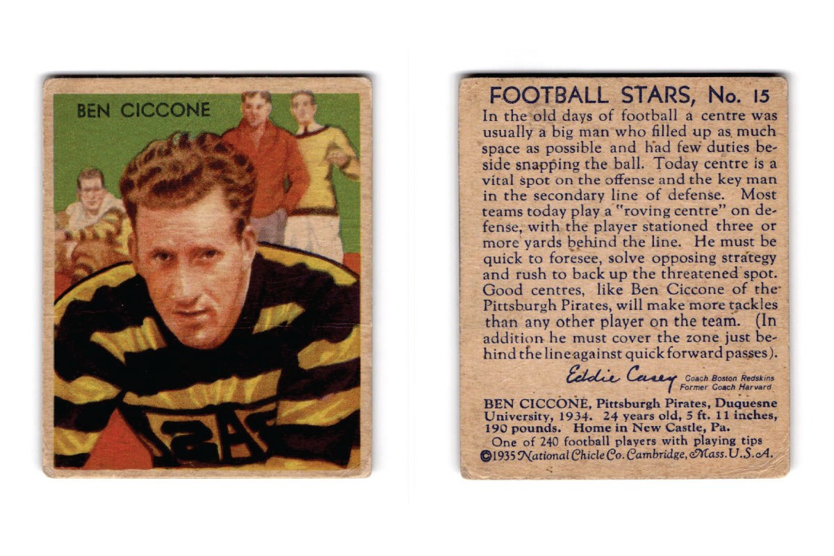 Front and back of Ben Ciccone card