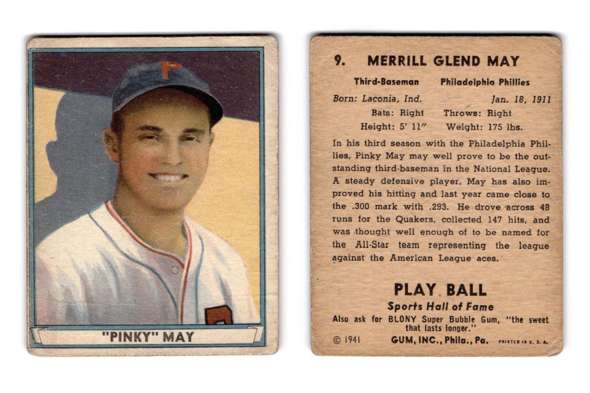 Front and back of Pinky May 1 card