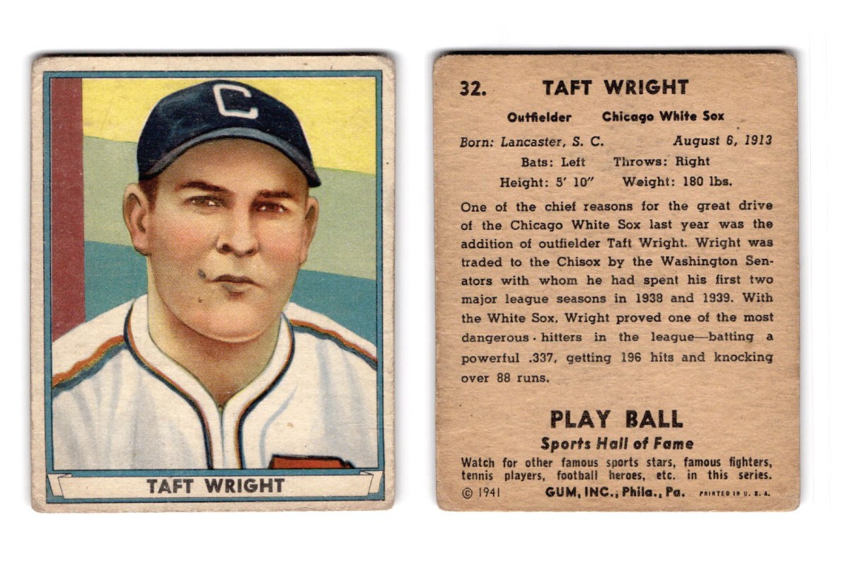Front and back of Taft Wright 2 card